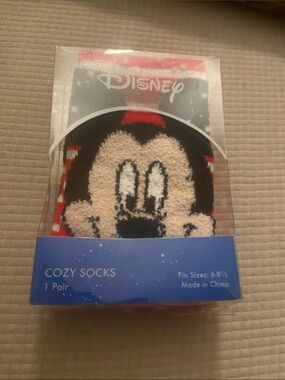 Disney Mickey Mouse Cozy Socks - Red, Black & Cream